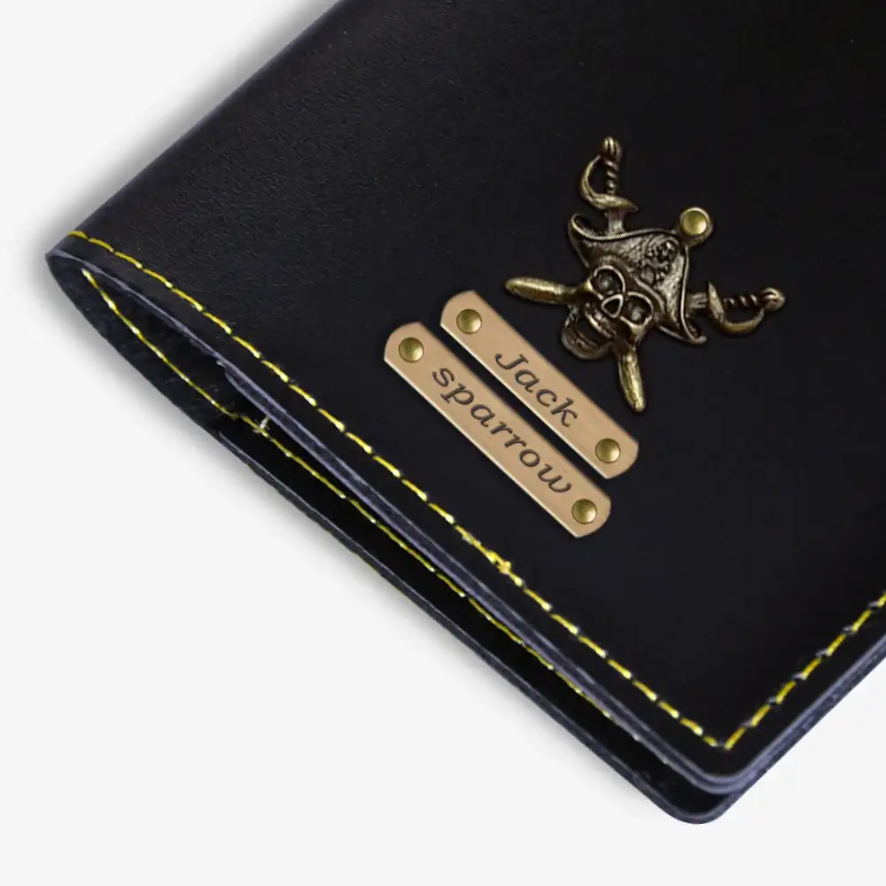 PREMIUM EXCLUSIVE PERSONALISED PASSPORT COVER - BLACK hover