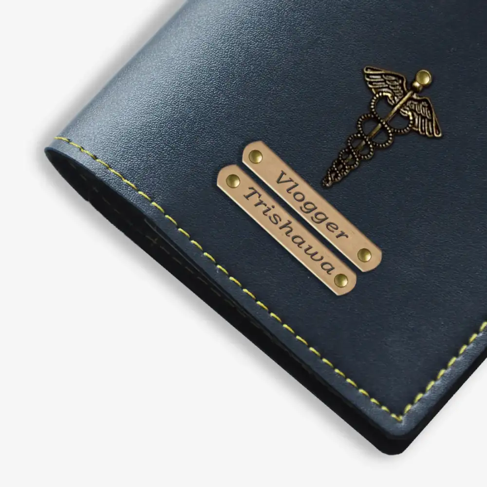 PREMIUM EXCLUSIVE PERSONALISED PASSPORT COVER - BLUE hover