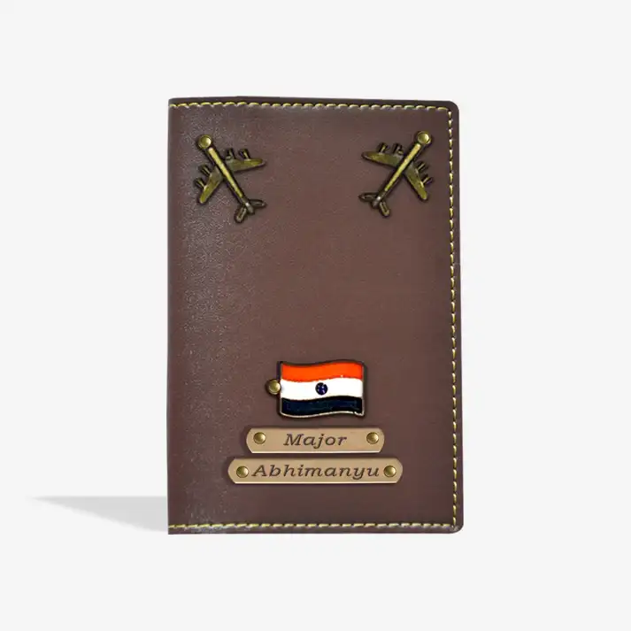 PREMIUM EXCLUSIVE PERSONALISED PASSPORT COVER - BROWN