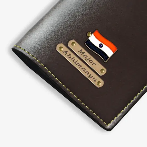 PREMIUM EXCLUSIVE PERSONALISED PASSPORT COVER - BROWN hover