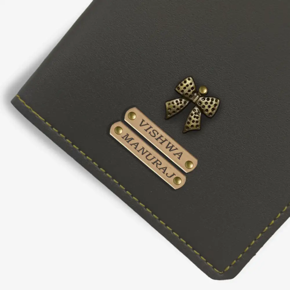 PREMIUM EXCLUSIVE PERSONALISED PASSPORT COVER - GRAY hover