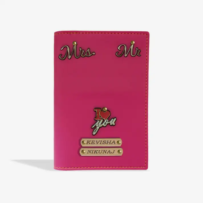 PREMIUM EXCLUSIVE PERSONALISED PASSPORT COVER - PINK