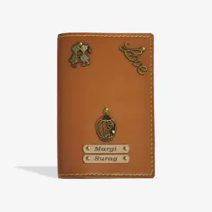 PREMIUM EXCLUSIVE PERSONALISED PASSPORT COVER - TAN