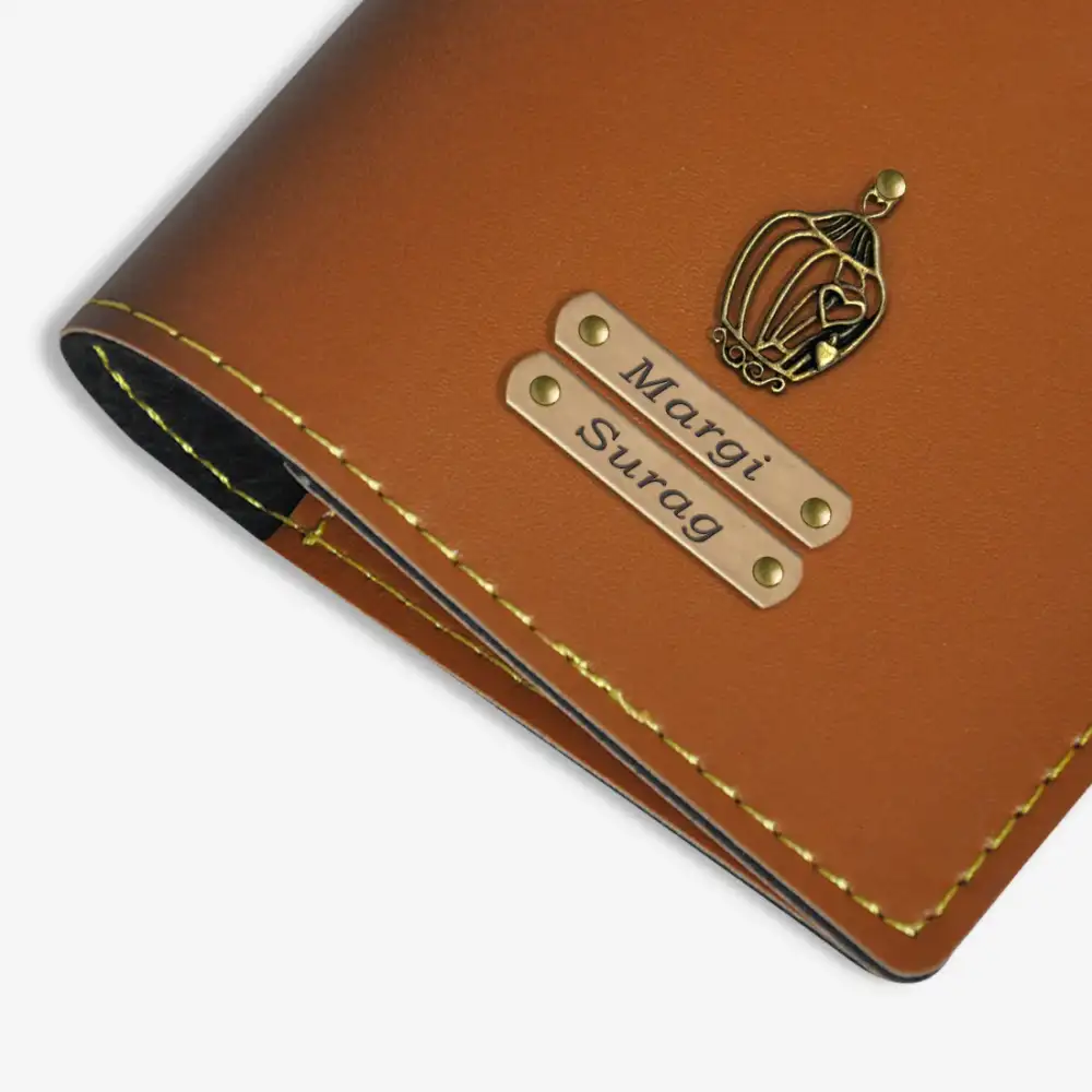 PREMIUM EXCLUSIVE PERSONALISED PASSPORT COVER - TAN hover
