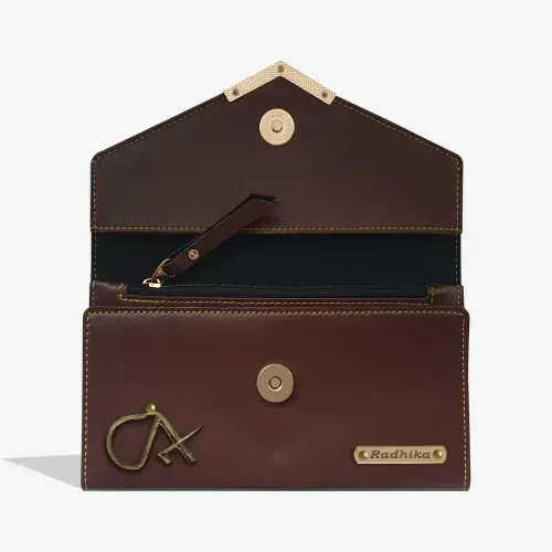 PERSONALISED WOMEN'S WALLET - BROWN hover