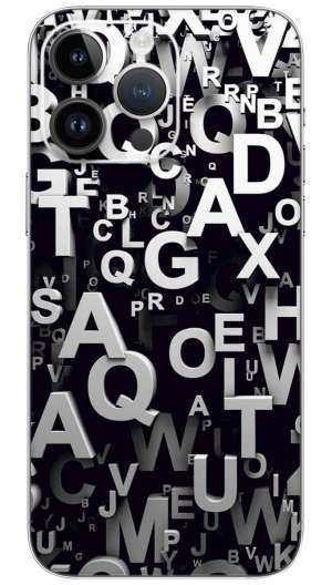 3d letters alphabet Mobile Skin Wrap