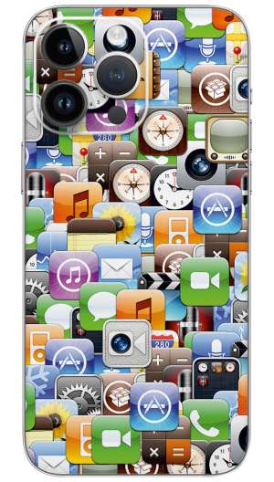 Apple icons pattern Mobile Skin Wrap