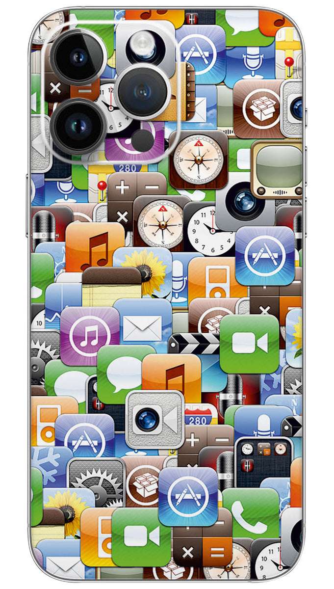 Apple icons pattern Mobile Skin Wrap