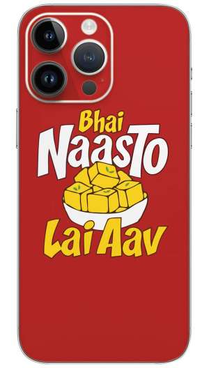 Bhai naasto lai aav gujarati quotes Mobile Skin Wrap