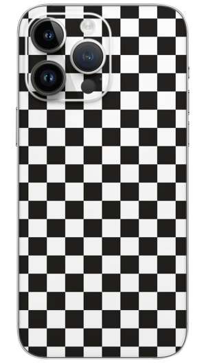 Black and White Checkered Background Abstract Mobile Skin Wrap