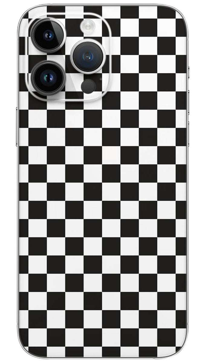 Black and White Checkered Background Abstract Mobile Skin Wrap