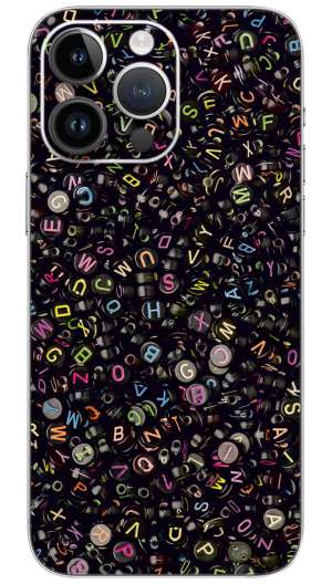 Black English alphabet beads pattern Mobile Skin Wrap