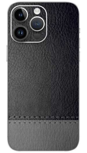 Black leather stitched pattern Mobile Skin Wrap