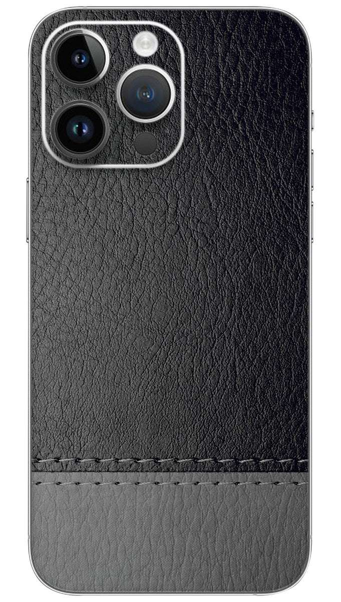 Black leather stitched pattern Mobile Skin Wrap