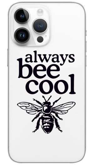 Black White Vector Honey Bee quotes Mobile Skin Wrap