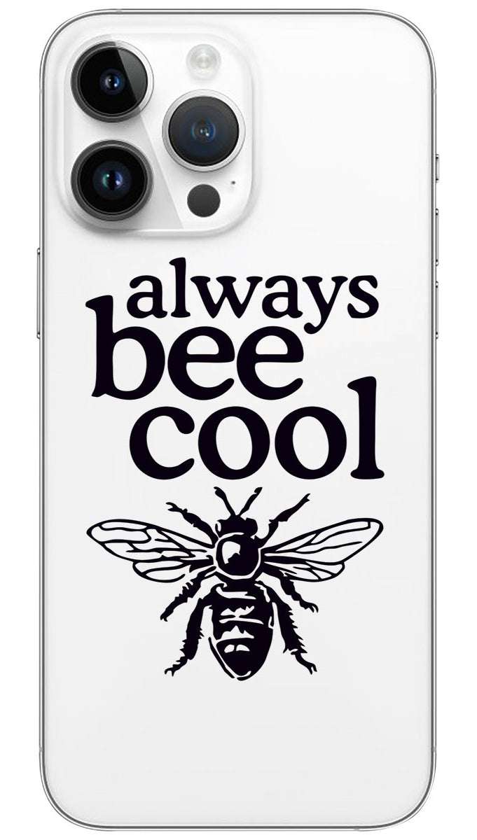 Black White Vector Honey Bee quotes Mobile Skin Wrap