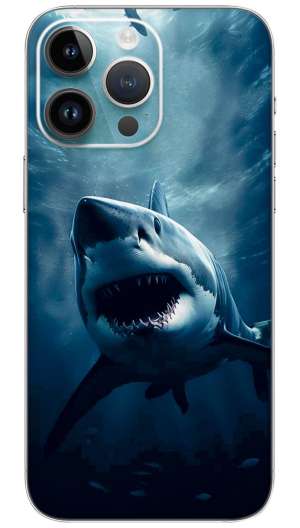 Blue white shark Mobile Skin Wrap
