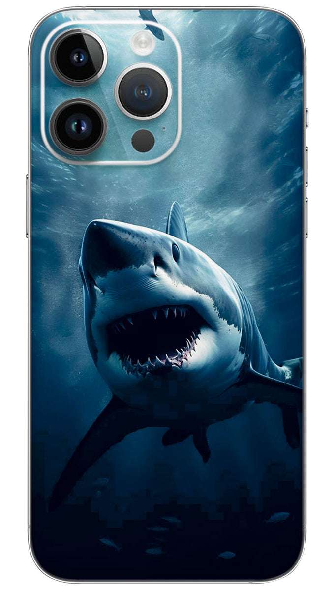 Blue white shark Mobile Skin Wrap