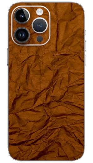 Brown crumpled paper pattern Mobile Skin Wrap