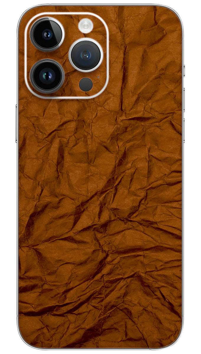Brown crumpled paper pattern Mobile Skin Wrap