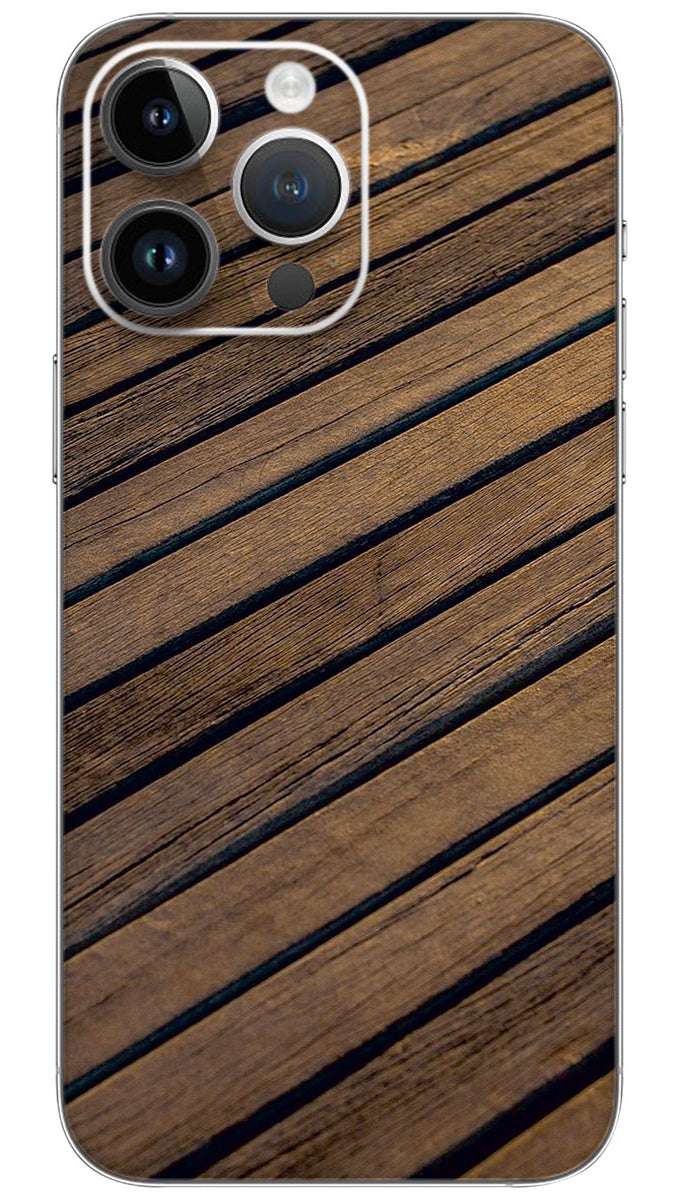 Brown wooden  floor pattern Mobile Skin Wrap