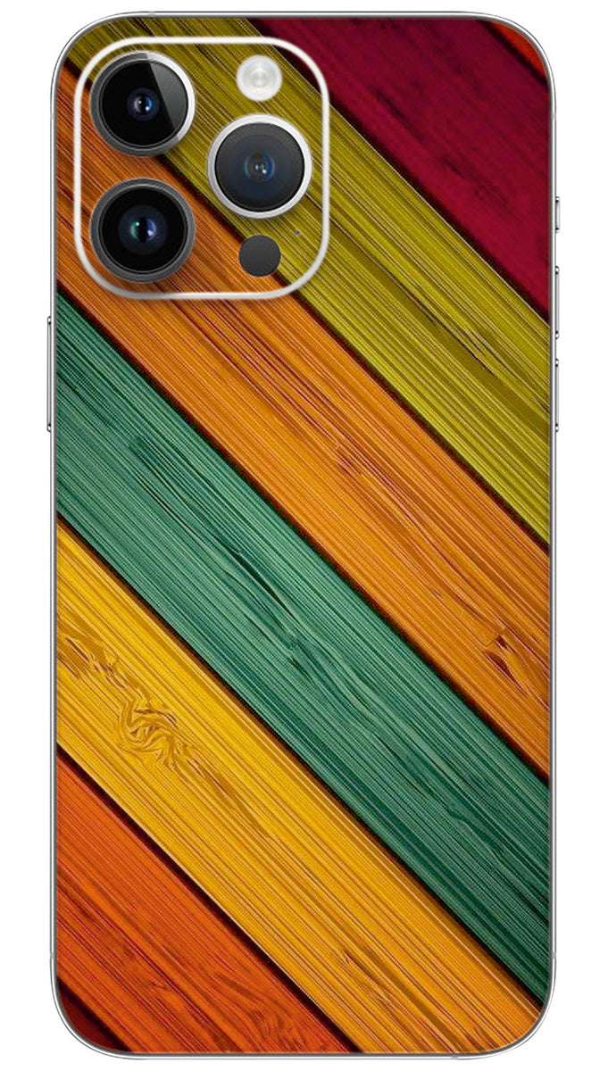 Colour Strips Wood pattern Mobile Skin Wrap