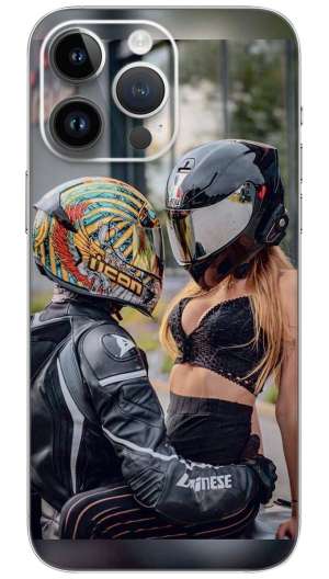 COUPLE BIKE RIDER Mobile Skin Wrap