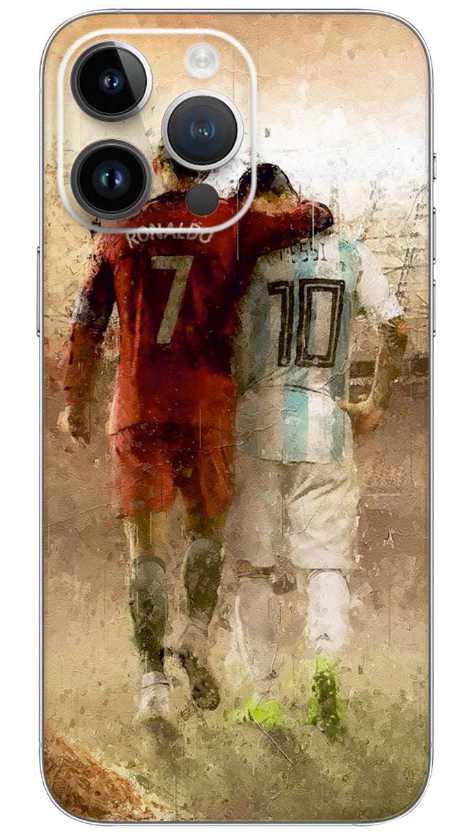 Cristiano Ronaldo and Lionel Messi sport Mobile Skin Wrap