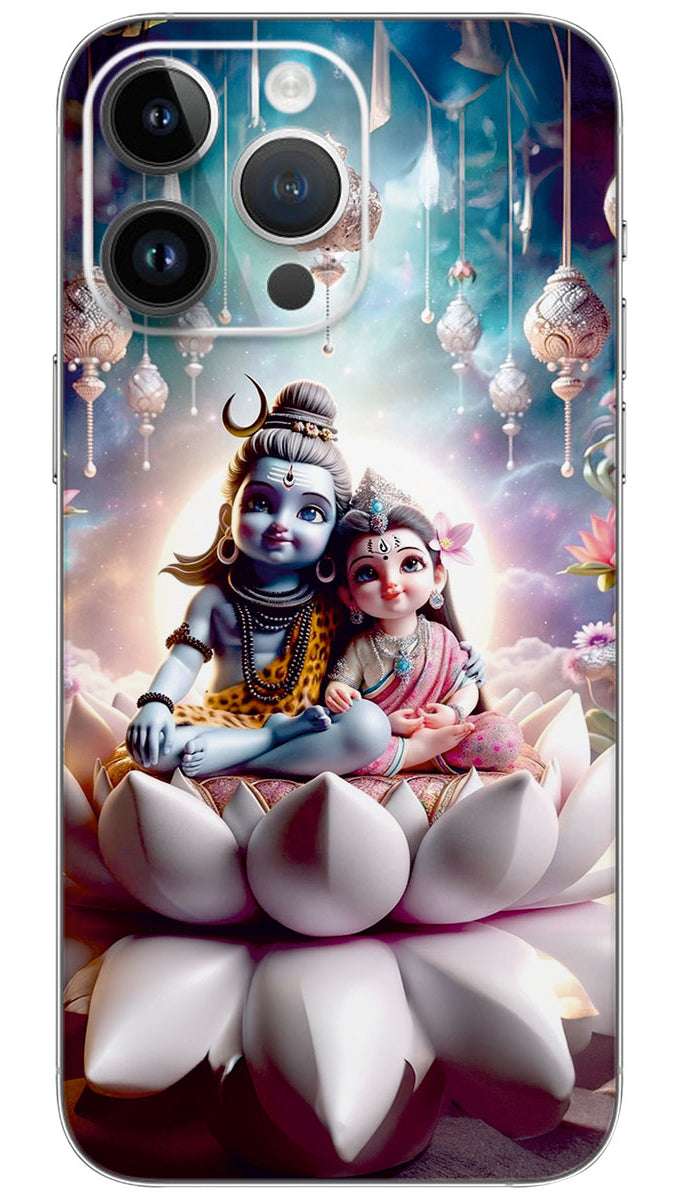 CUTE MAHADEV AND MA PARVTI  Mobile Skin Wrap