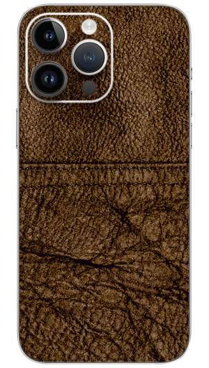 Dark brown leather pattern Mobile Skin Wrap