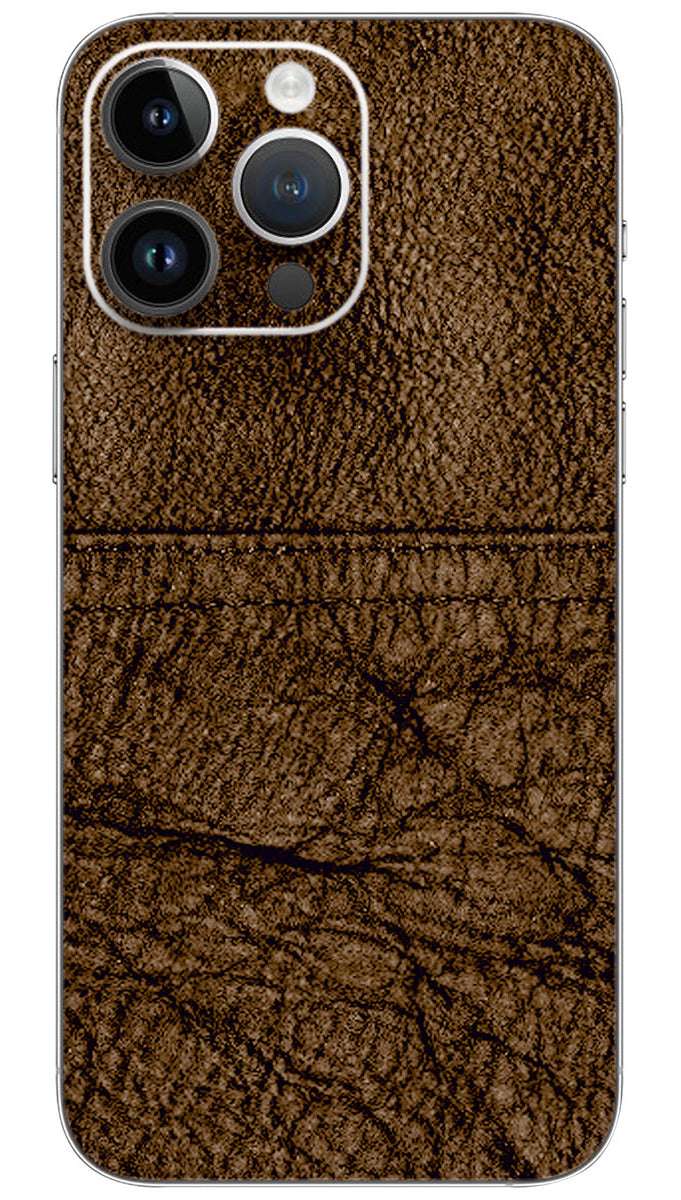 Dark brown leather pattern Mobile Skin Wrap