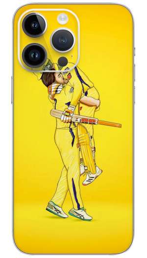 Dhoni and jadeja cricket duo art abstract Mobile Skin Wrap