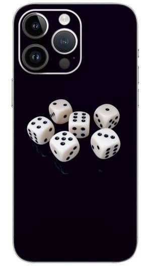 Dice Black Background Mobile Skin Wrap