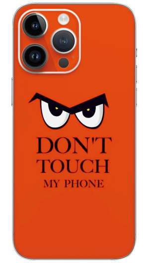 Dont touch my orange background quotes  Mobile Skin Wrap