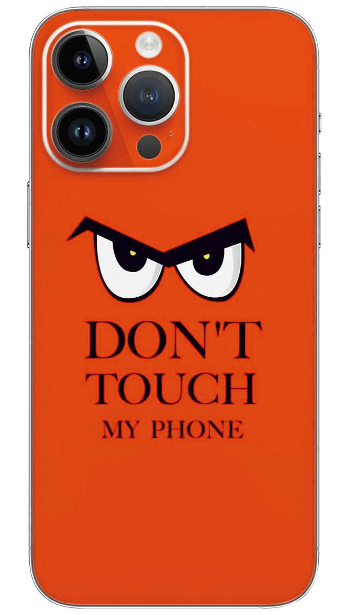 Dont touch my orange background quotes  Mobile Skin Wrap