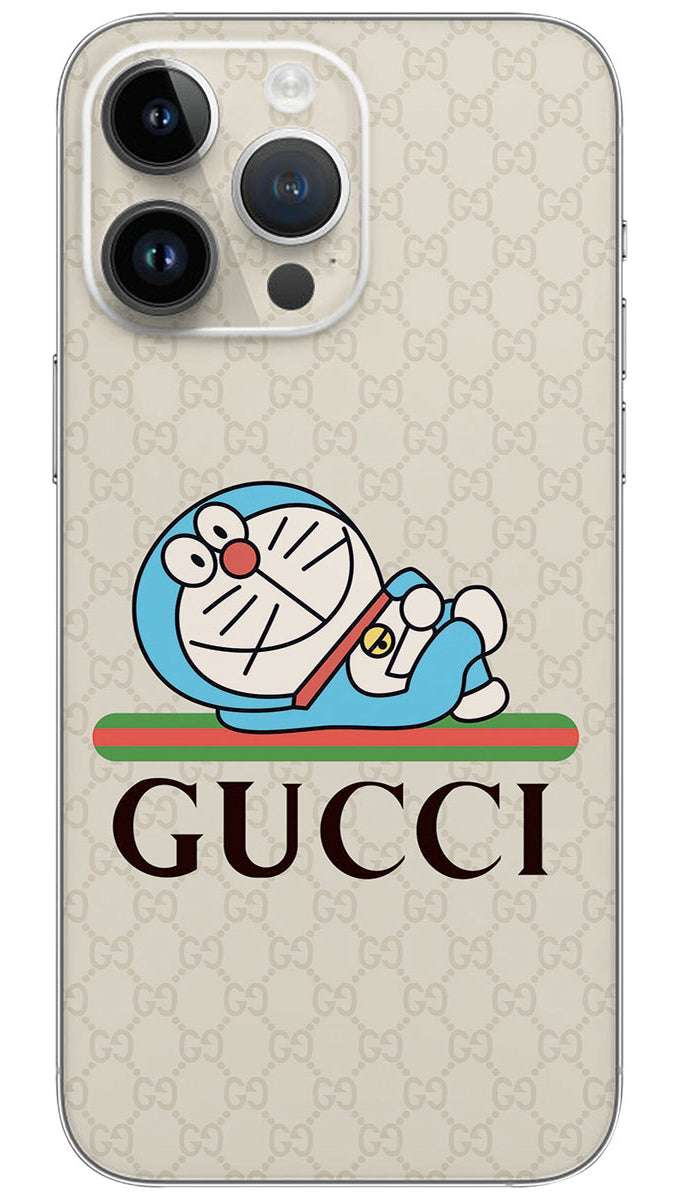 Doraemon with gucci symbol Mobile Skin Wrap