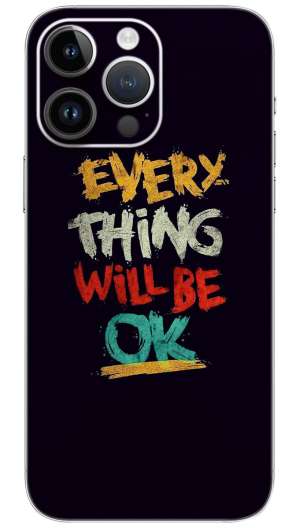 Every thing will be ok quotes Mobile Skin Wrap