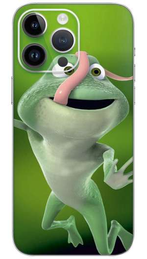 Funnt frog Cartoon  Mobile Skin Wrap