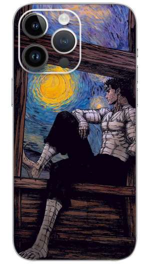 Guts starry night coloring  anime  Mobile Skin Wrap