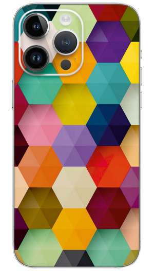Hexagon Colorful Abstract Multicolored Artwork 3d  Mobile Skin Wrap