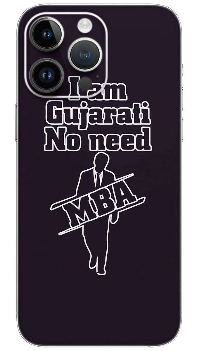 I am Gujarati noneed quotes Mobile Skin Wrap