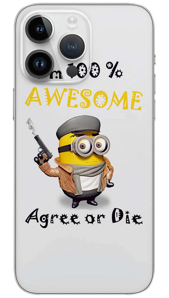 I'm 100% awesome with minions quotes Mobile Skin Wrap