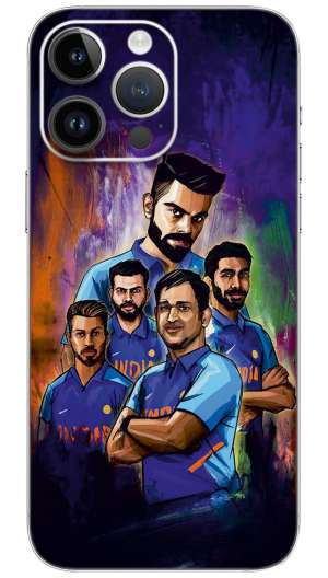 Indian cricket team art vector Mobile Skin Wrap