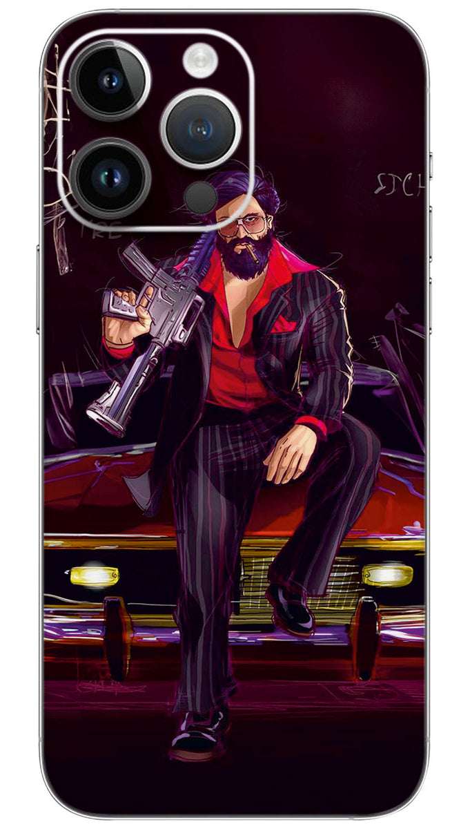 K G F art rockybhai  Mobile Skin Wrap