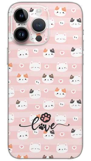Kawaii neko love  Cute cats  Mobile Skin Wrap