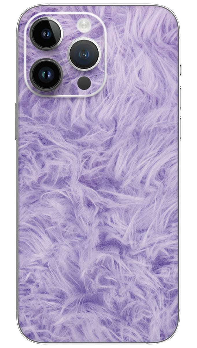 Lilac Purple Fur patern Mobile Skin Wrap