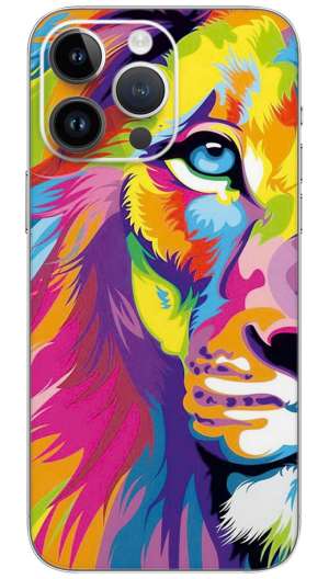 lion with vibrant colours Canvas Art Mobile Skin Wrap