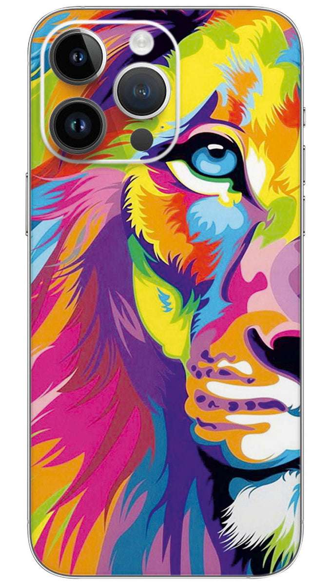 lion with vibrant colours Canvas Art Mobile Skin Wrap