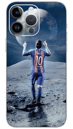Lionel messi one step on moon  Mobile Skin Wrap