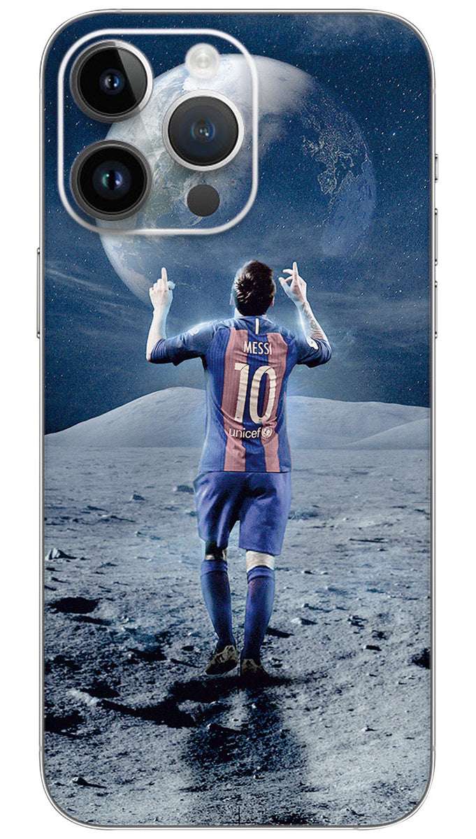 Lionel messi one step on moon  Mobile Skin Wrap